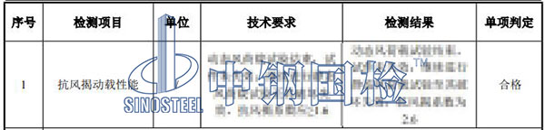 鋼結(jié)構(gòu)屋面抗風(fēng)揭試驗(yàn)結(jié)果